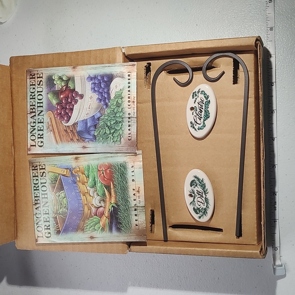 Longaberger Herb Marker & Seed Packet Gift Set Dill & Cilantro New In Bo… - Picture 4 of 9